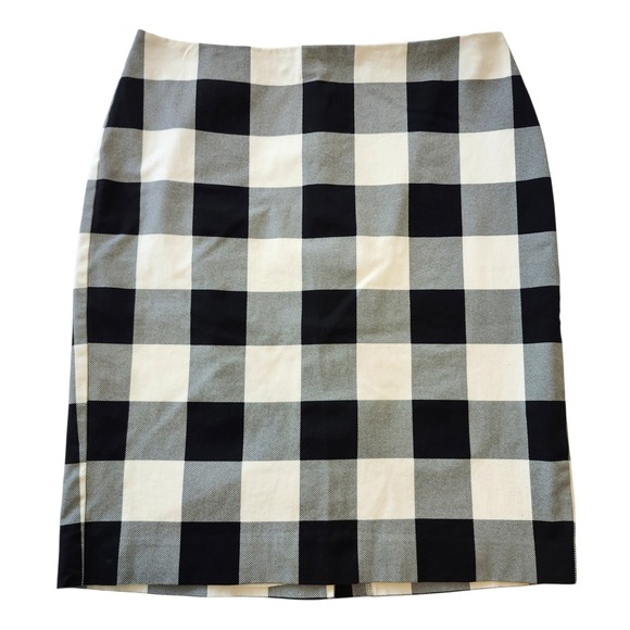 Talbots Dresses & Skirts - Talbots Black & White Buffalo Check Pencil Skirt Knee Length Women's sz 12